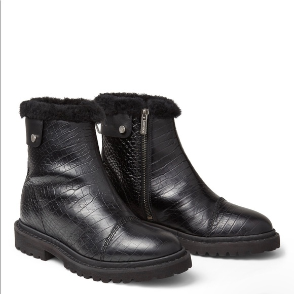 Jimmy Choo Voyager II/F Leather Ankle Boots 37 NWB - Picture 2 of 10